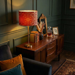 Happy Homewares Persian-Inspired Ottoman Tapestry Floral Shade In Deep Red And Gold - thumbnail 6