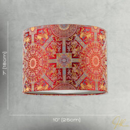 Happy Homewares Persian-Inspired Ottoman Tapestry Floral Shade In Deep Red And Gold - thumbnail 7