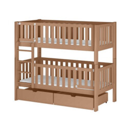 Arte Ksawery Cinnamon Wooden Bunk Bed 80 X 180Cm - Foam Bonnell Mattresses Included - thumbnail 1