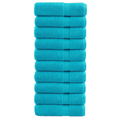 Berkfield Premium Hand Towels Solund 10 Pcs Turquoise 50X100 Cm 600 Gsm - image 1