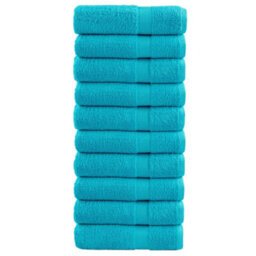 Berkfield Premium Hand Towels Solund 10 Pcs Turquoise 50X100 Cm 600 Gsm