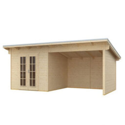 Cheshire 19 X 10 Oasis Log Cabin And Entertainment Area (28mm Wall Thickness) - thumbnail 2