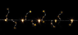 Premier Decorations Limited 20 Led Gold Star Beaded Christmas Garland 1.9M Warm White Lights Battery Operated