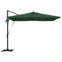 Berkfield Cantilever Roma Parasol With Leds - Green, 286 X 284 X 270 Cm Aluminium - thumbnail 6