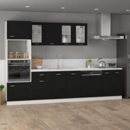 Walplus Hanging Glass Cabinet Lyon Black 80X31X60 Cm Engineered Wood - thumbnail 3