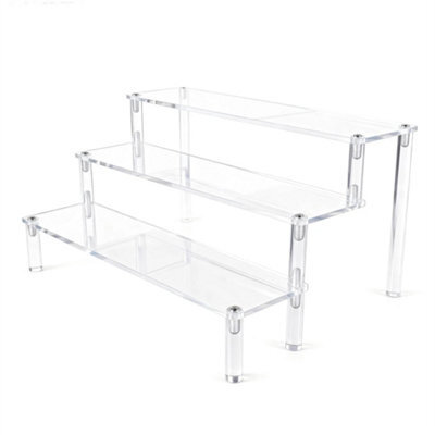 1Pcs 3 Tiers Clear Display Stand Transparent Display Shelf Organizer - image 1