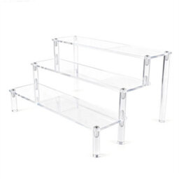 1Pcs 3 Tiers Clear Display Stand Transparent Display Shelf Organizer - thumbnail 1