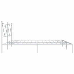 Berkfield Metal Bed Frame Without Mattress With Headboard White 200X200Cm - thumbnail 5