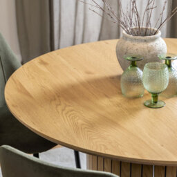 Furniture To Go Yale Dining Table In Oak Included 4 Ines Dining Chair In Olive Green - thumbnail 4