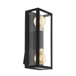 Eglo Alamonte 1 Black Metal Ip44 Outdoor Wall Light, (D) 15Cm - thumbnail 2