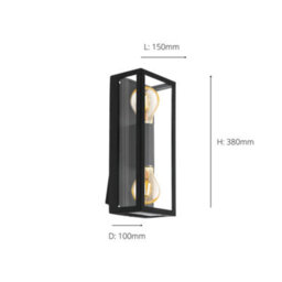 Eglo Alamonte 1 Black Metal Ip44 Outdoor Wall Light, (D) 15Cm - thumbnail 5
