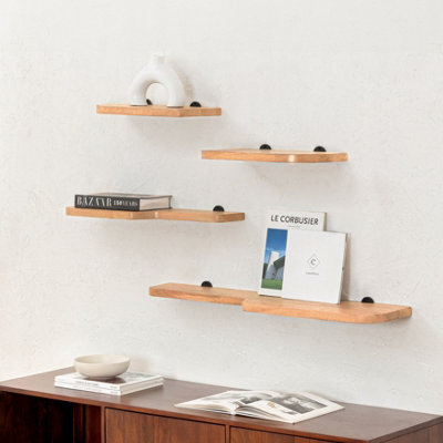 MH London Dale Solid Wood Set Of 4 Wall Mounted Floating Shelves - image 1