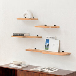 MH London Dale Solid Wood Set Of 4 Wall Mounted Floating Shelves - thumbnail 1