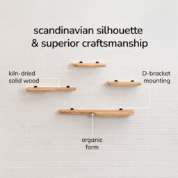 MH London Dale Solid Wood Set Of 4 Wall Mounted Floating Shelves - thumbnail 4