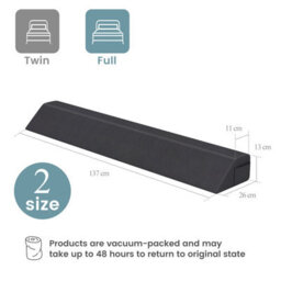 Costway Full Size Bed Wedge Pillow Bolster Trapezoidal Pillow Gap Filler - thumbnail 2