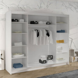 Derby I Spacious 200 Cm Wardrobe Made From Durable Laminated Board Black Artisan Oak - thumbnail 3