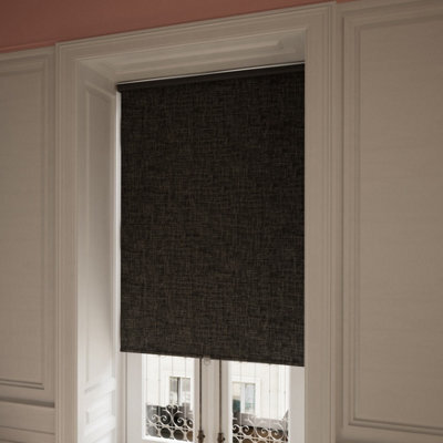 GoodHome Novan Cordless Black Blackout Roller Blind (W)180Cm (L)180Cm - image 1