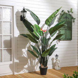 Living And Home Artificial Plant Fake Potted Bird Of Paradise Palm Tree In Black Pot 180 Cm - thumbnail 2