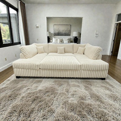 Large Jumbo Cord Cinema Sofa Cream - image 1