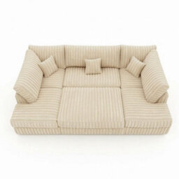 Large Jumbo Cord Cinema Sofa Cream - thumbnail 3