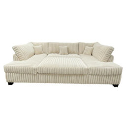 Large Jumbo Cord Cinema Sofa Cream - thumbnail 2