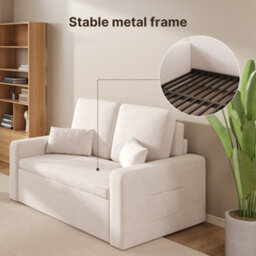 Bealife 2 Seater Sofa Bed Pull Out Sleeper Convertible Fabric Sofa Chair - thumbnail 5