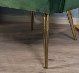 Nordlys Retro Metal And Green Velvet Lounge Chair Vintage Style Living Room - thumbnail 7