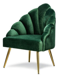 Nordlys Retro Metal And Green Velvet Lounge Chair Vintage Style Living Room - thumbnail 2