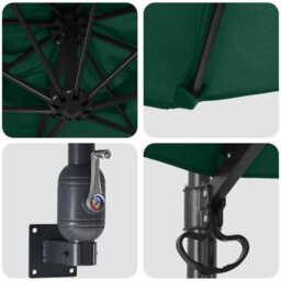 Berkfield Garden Parasol Green, Black 248 X 248 X 148 Cm Polyester, Steel - thumbnail 7