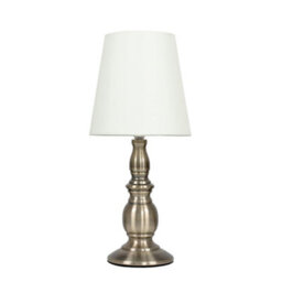 Valuelights Sierra Traditional Antique Gold Touch Table Lamp With Cream Shade