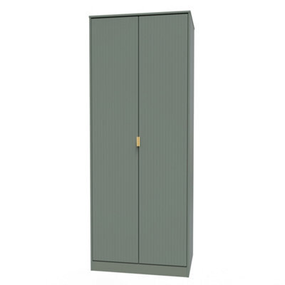 Moderna Ready Assembled Modern Matt Green Tall Double Wardrobe (H)1970mm (W)740mm (D)530mm - image 1