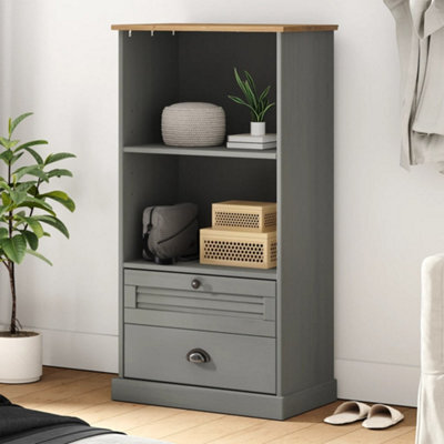 Vidaxl Bookcase Vigo Grey 60X35X114.5 Cm Solid Wood Pine - image 1