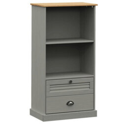 Vidaxl Bookcase Vigo Grey 60X35X114.5 Cm Solid Wood Pine - thumbnail 2