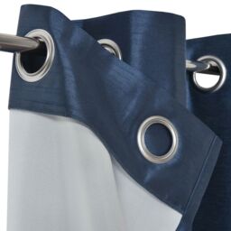 Morea Blue Plain Woven Lined Eyelet Curtain (W)167Cm (L)228Cm, Pair - thumbnail 3