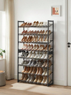 Songmics Shoe Rack, 8-Tier Stackable Shoe Storage Shelf, Metal Shoe Organiser With Adjustable Flat Or Angled Shelves - image 1