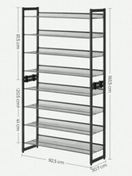 Songmics Shoe Rack, 8-Tier Stackable Shoe Storage Shelf, Metal Shoe Organiser With Adjustable Flat Or Angled Shelves - thumbnail 7