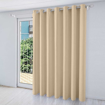 Moonlight Bedding Blackout Polyester Curtain Thermal Natural Cream Curtains With Eyelet Header (Single) 66X84Inch (168X213Cm) - image 1