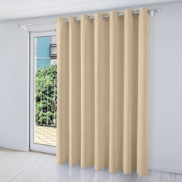 Moonlight Bedding Blackout Polyester Curtain Thermal Natural Cream Curtains With Eyelet Header (Single) 66X84Inch (168X213Cm) - thumbnail 1