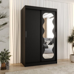 Arte Sophisticated Ebony Black Spoti Sliding Door Wardrobe 1200mm X 2000mm X 620mm - A Bold Storage Statement - thumbnail 1