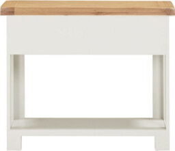 Seconique Windsor 2 Drawer Console Table Ivory With Oak Top Fully Assembled Solid Wood Hall Table - thumbnail 6