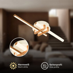 Briloner Modern Led Ceiling Light Flush Living Room Lamp Warm White Bedroom 18W, 2000Lm Coffee - thumbnail 2