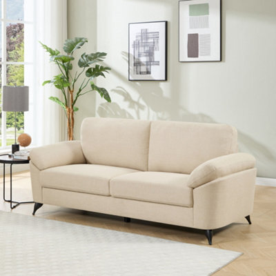More4Homes Malmo 3 Seater Sofa Modern Scandi Style Fabric Living Room Sofa (Beige) - image 1