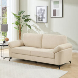 More4Homes Malmo 3 Seater Sofa Modern Scandi Style Fabric Living Room Sofa (Beige) - thumbnail 1