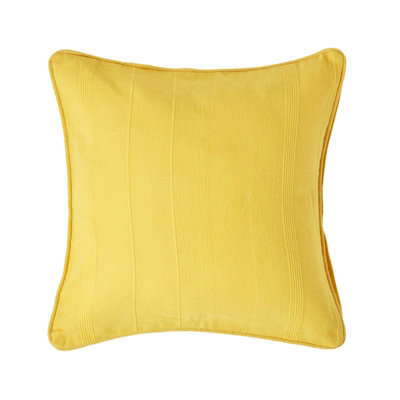 Homescapes Cotton Rajput Ribbed Yellow Cushion Cover, 60 X 60 Cm - image 1