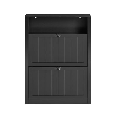 Sobuy Fsr87-Sch, Shoe Cabinet Shoe Rack Shoe Storage Cupboard Organizer Unit, Black,w80Xd24Xh110 - image 1