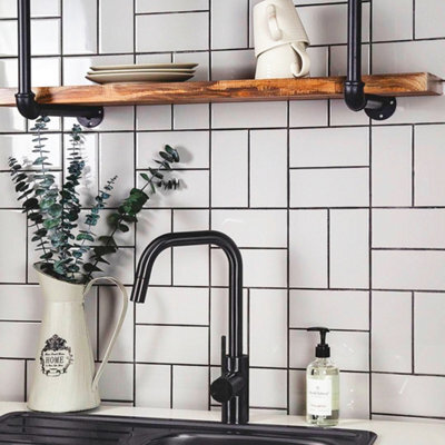 Top Ceramics White Flat Gloss Metro Ceramic Wall Tile (L)200mm X (W)100mm Each Box 0.88Sqm - image 1