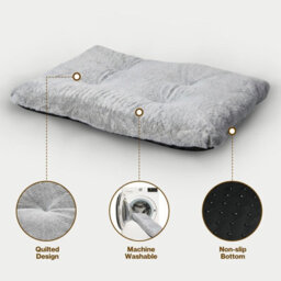 Skylos Large Dog Bed Soft Plush Washable Cat Cushion Pet Crate Pad Mat - thumbnail 6
