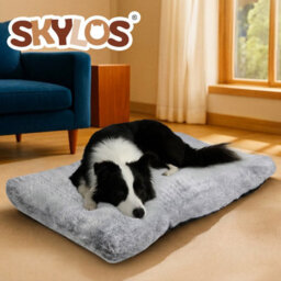 Skylos Large Dog Bed Soft Plush Washable Cat Cushion Pet Crate Pad Mat - thumbnail 9