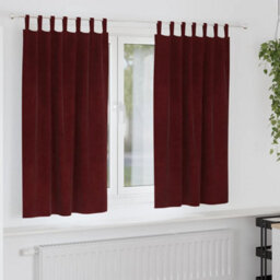 Berkfield Blackout Curtains With Hanging Loops 2 Pcs Wine Red Velvet