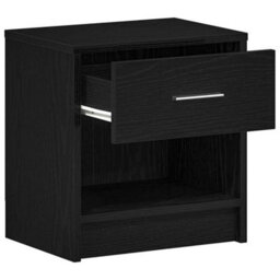 Berkfield Bedside Cabinets 2 Pcs With Drawer Black 39X28X41 Cm - thumbnail 5